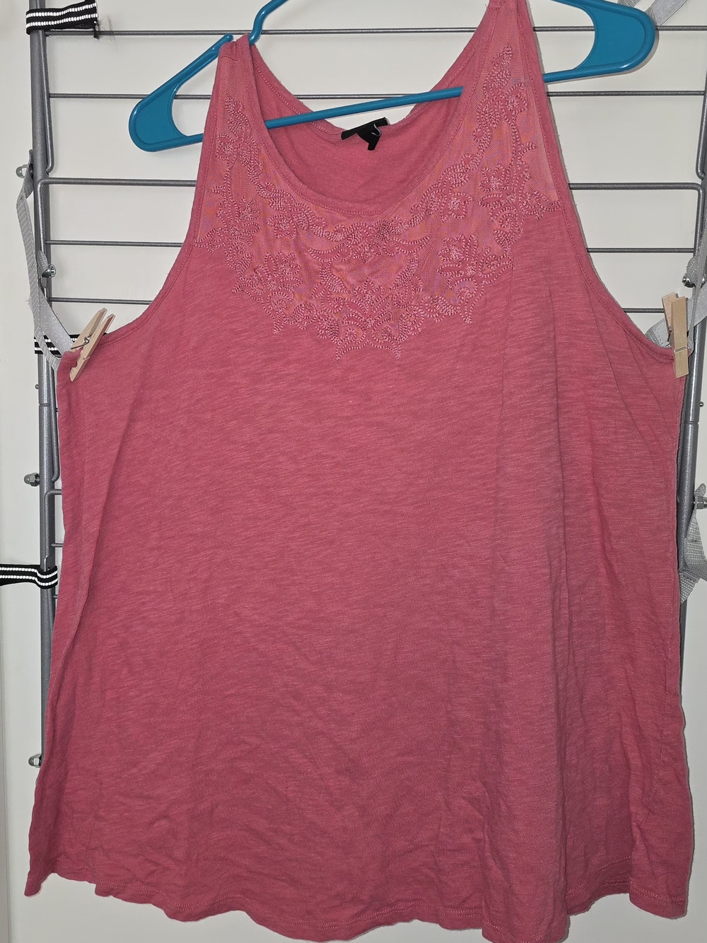 torrid Pink Embroidered Scoop Neck Tank